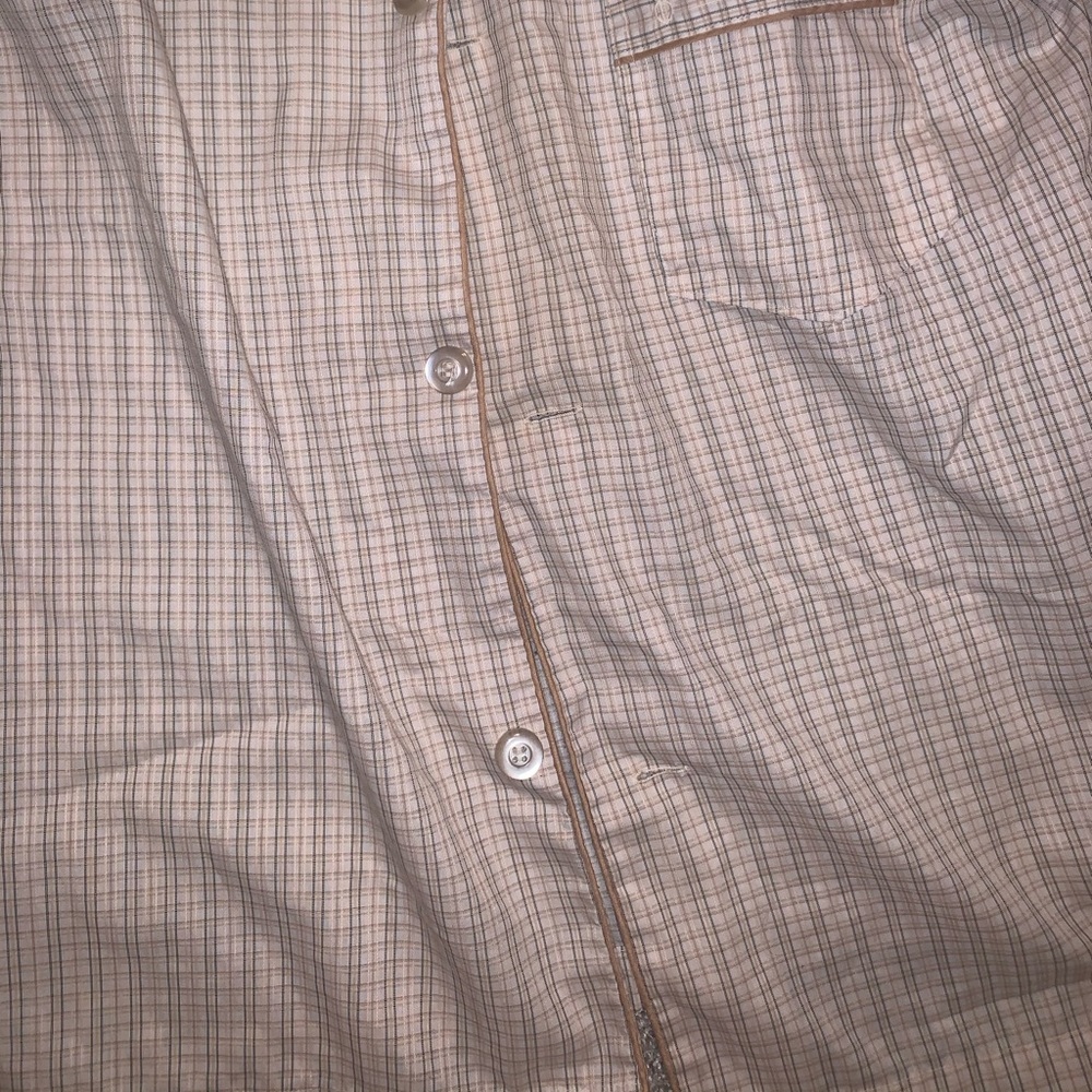 Bill Blass Cream & Brown Button Down Shirt size M - Picture 5 of 9